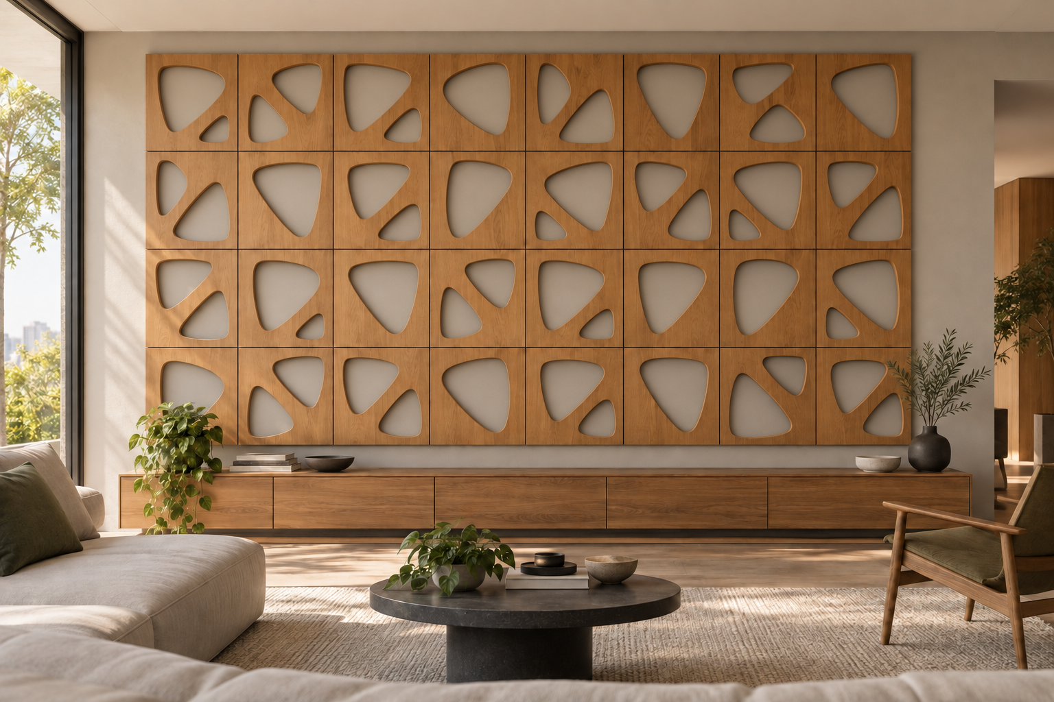 Render realista de referência do Painel Orgânico